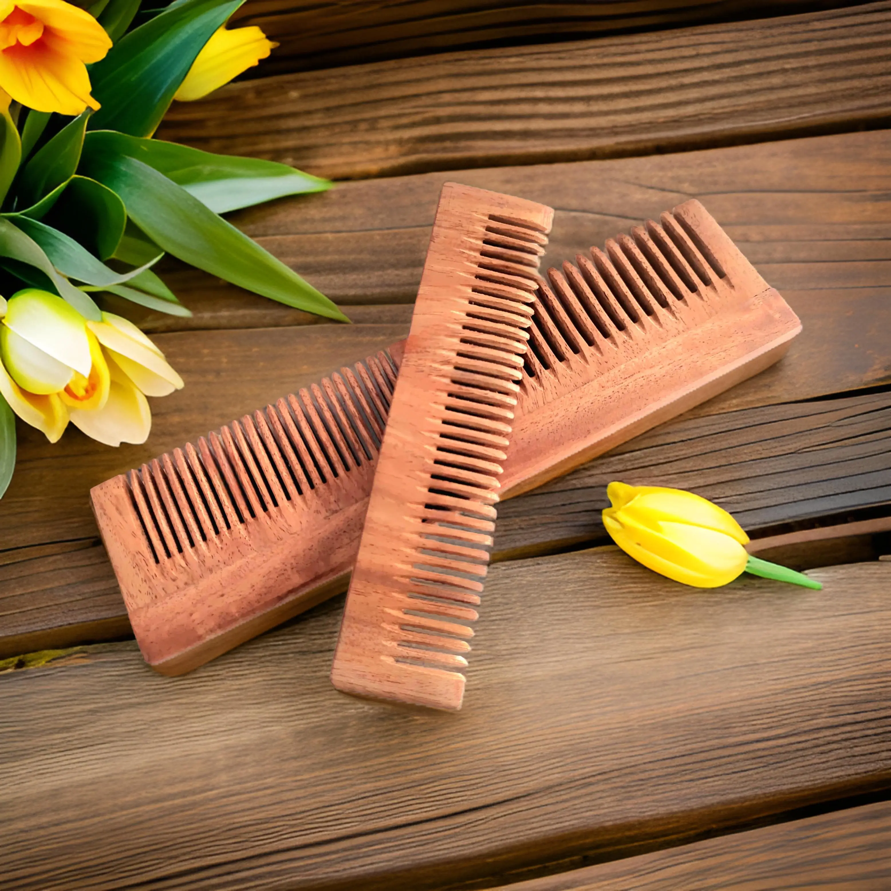 Neem Wood Comb Duo Set